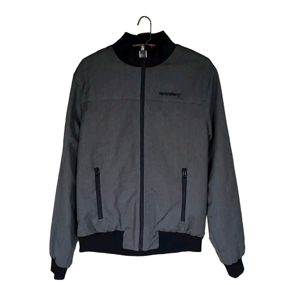 🔥HP Y2K Rare Supremebeing British Streetwear Gray Bomber Varsity Jacket